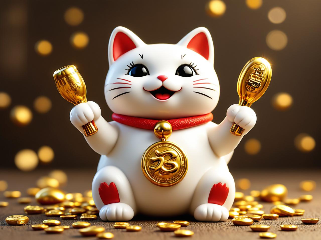 快乐招财猫，财源滚滚来！